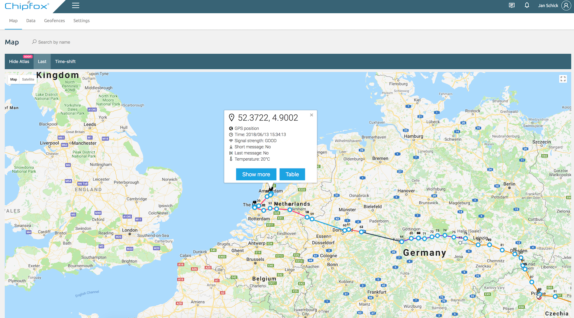 Map Sigfox GPS IoT Tracker